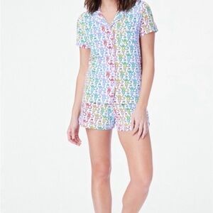 Roller Rabbit Multicolor Monkey Print Pajama Set